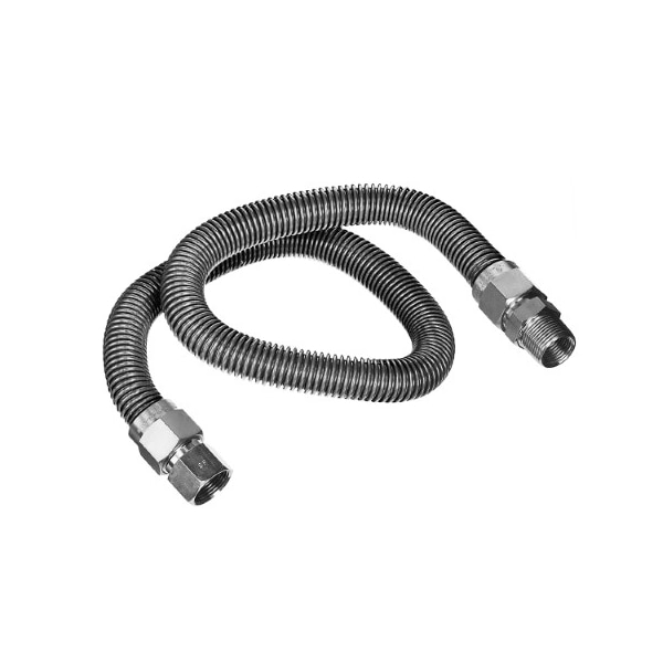 Flextron Gas Line Hose 1/2'' O.D. x 60'' Length 1/2" FIP x MIP Fittings, Stainless Steel Flexible Connector FTGC-SS38-60C - main